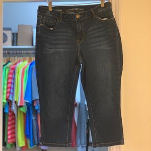 Lane Bryant dark wash denim crop Capri pant 16